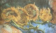 Vincent Van Gogh Four Cut Sunflowers (nn04) oil on canvas